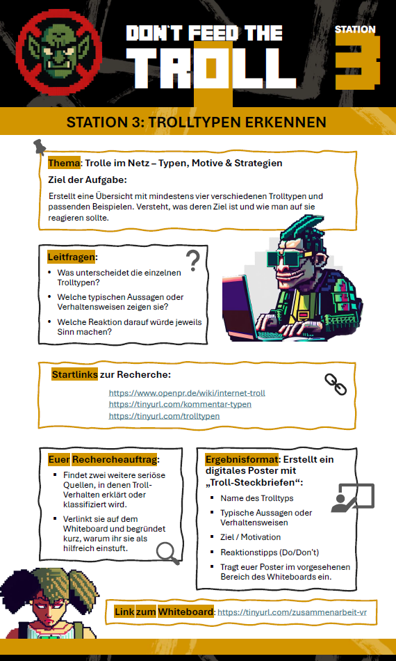Aufgabenblatt Station 3: Trolltypen erkennen