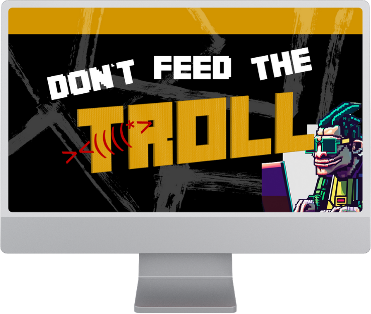 Mockup des Startscreens zum Lernmodul Don't Feed the Troll Mockup des Startscreens zum Lernmodul Don't Feed the Troll