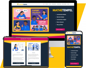 PC, Tablet und Smartphone-Mockup für Mathetempel