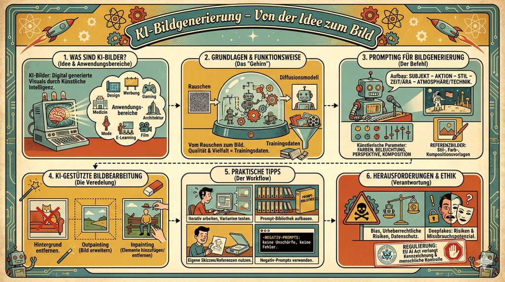 Infografik KI-Bildgenerierung - Von der Idee zum Bild